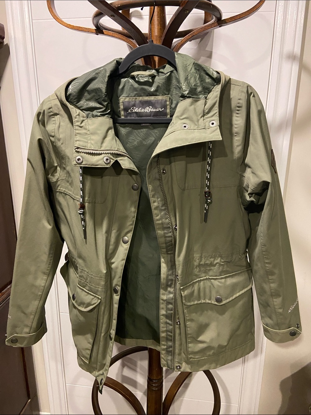 Eddie Bauer Olive Hooded Field Jacket